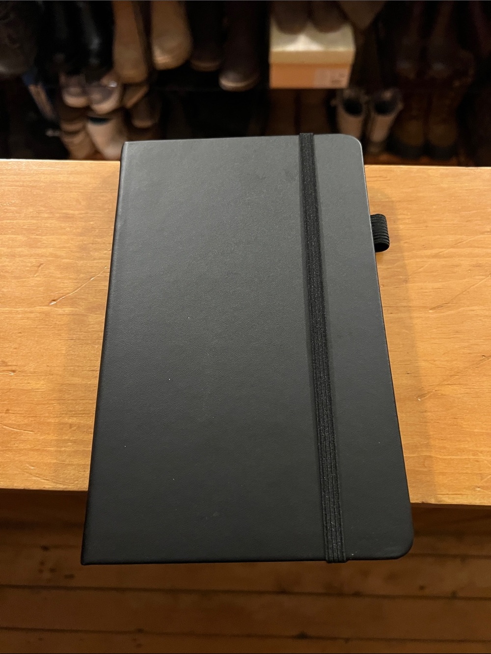 Classic Black Hardcover Lined Notebook with Elastic Closure